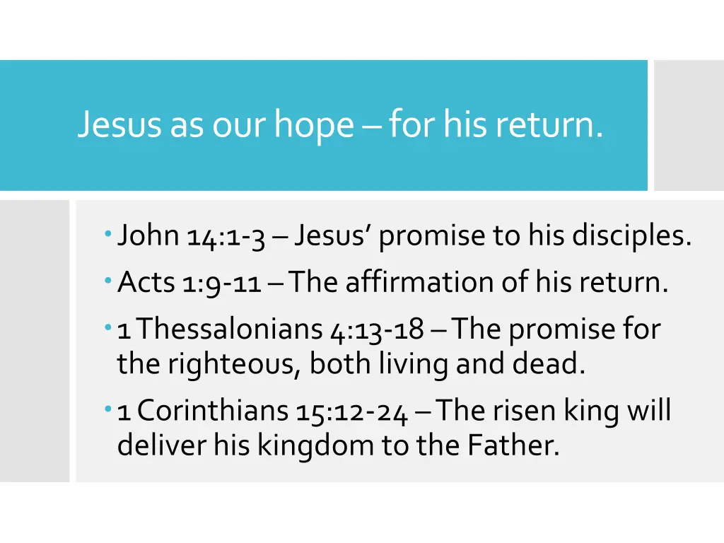 jesus as our hope for his return