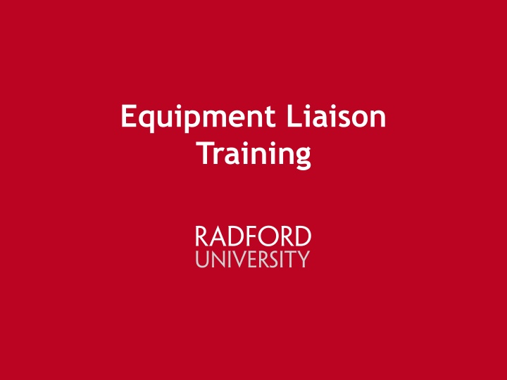 equipment liaison training