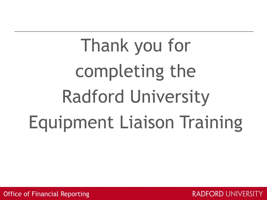 thank you for completing the radford university