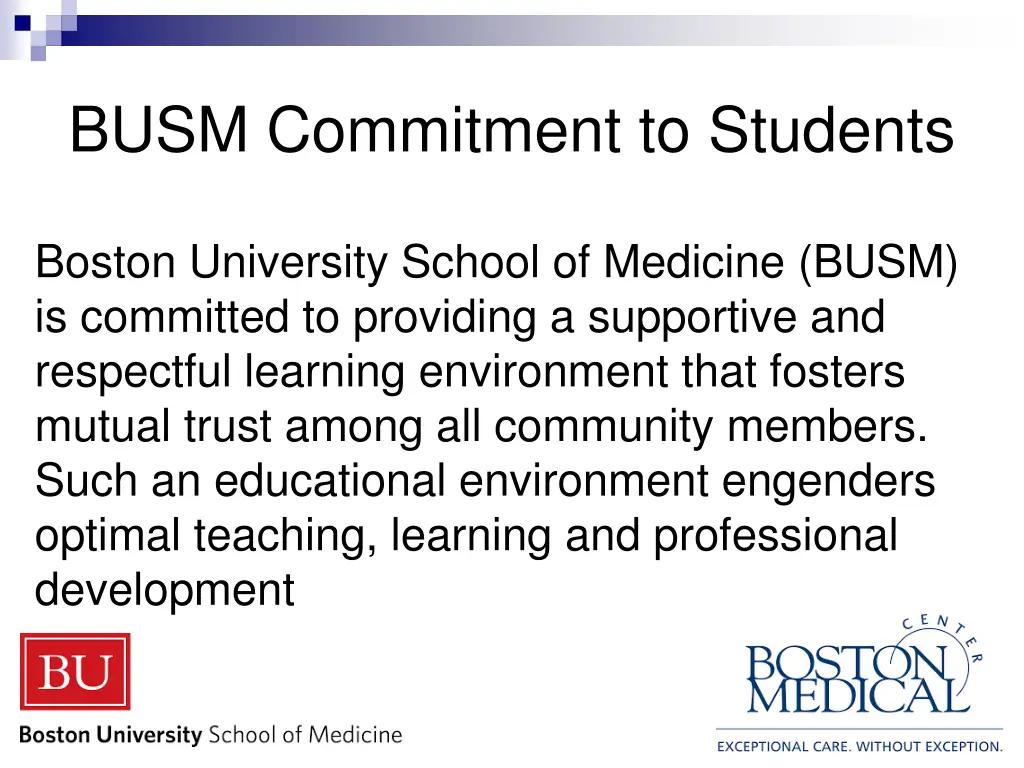 busm commitment to students