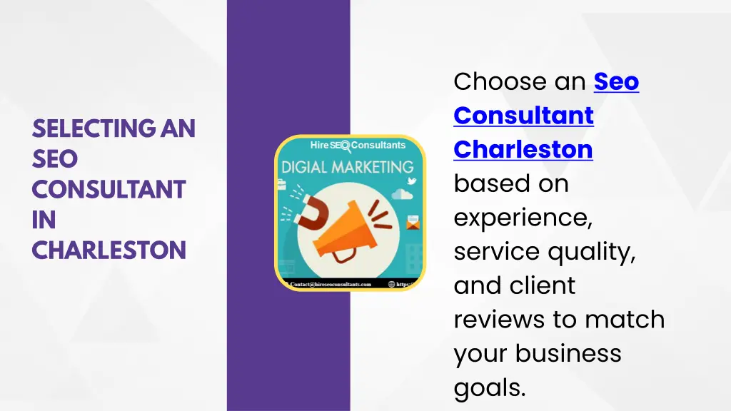 choose an seo consultant charleston based