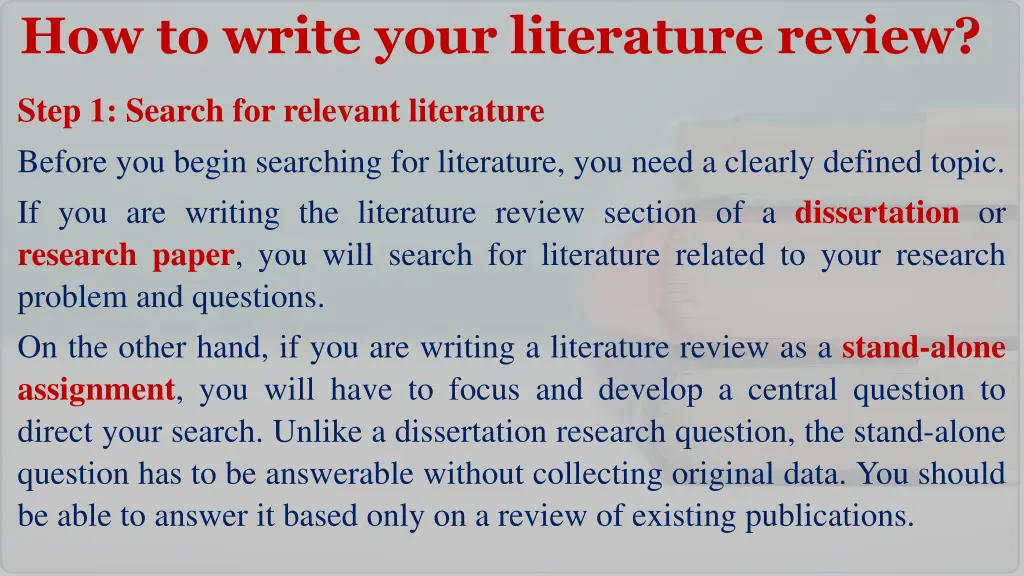 how to write your literature review