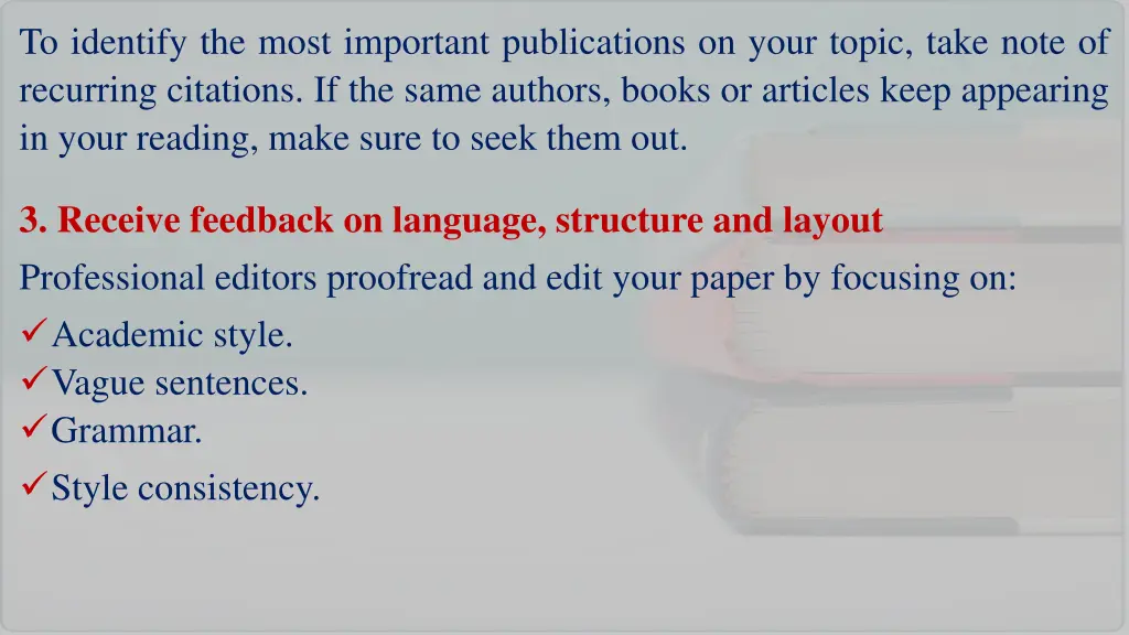 to identify the most important publications