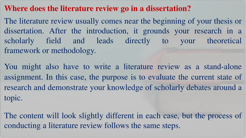 where does the literature review