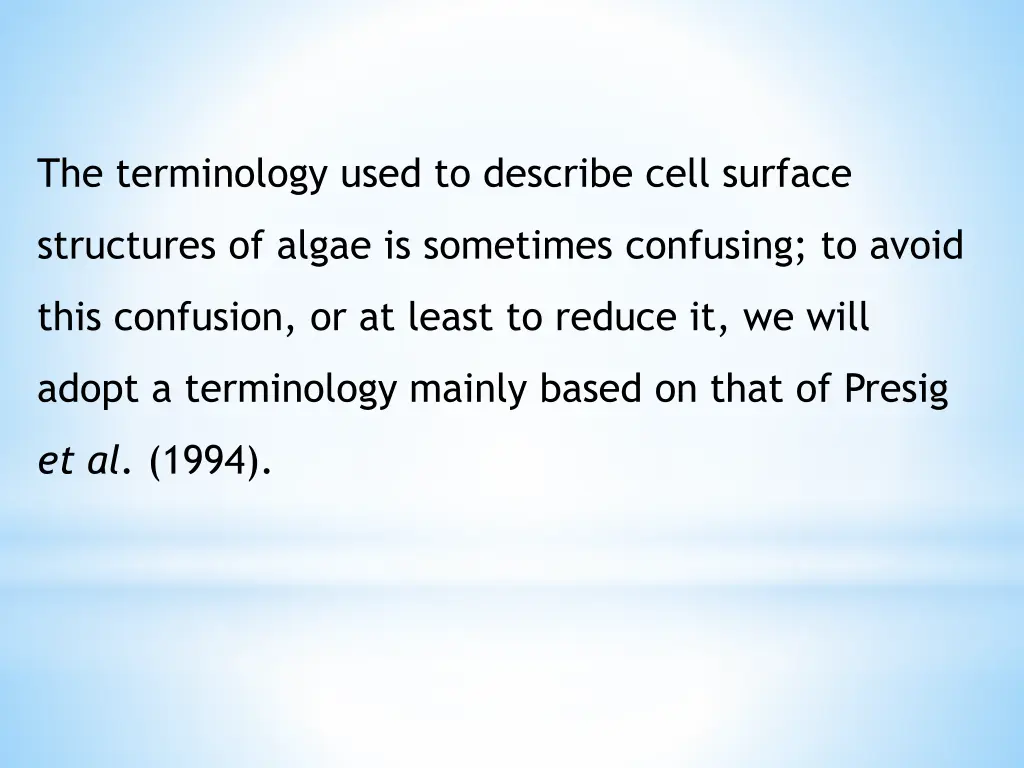 the terminology used to describe cell surface