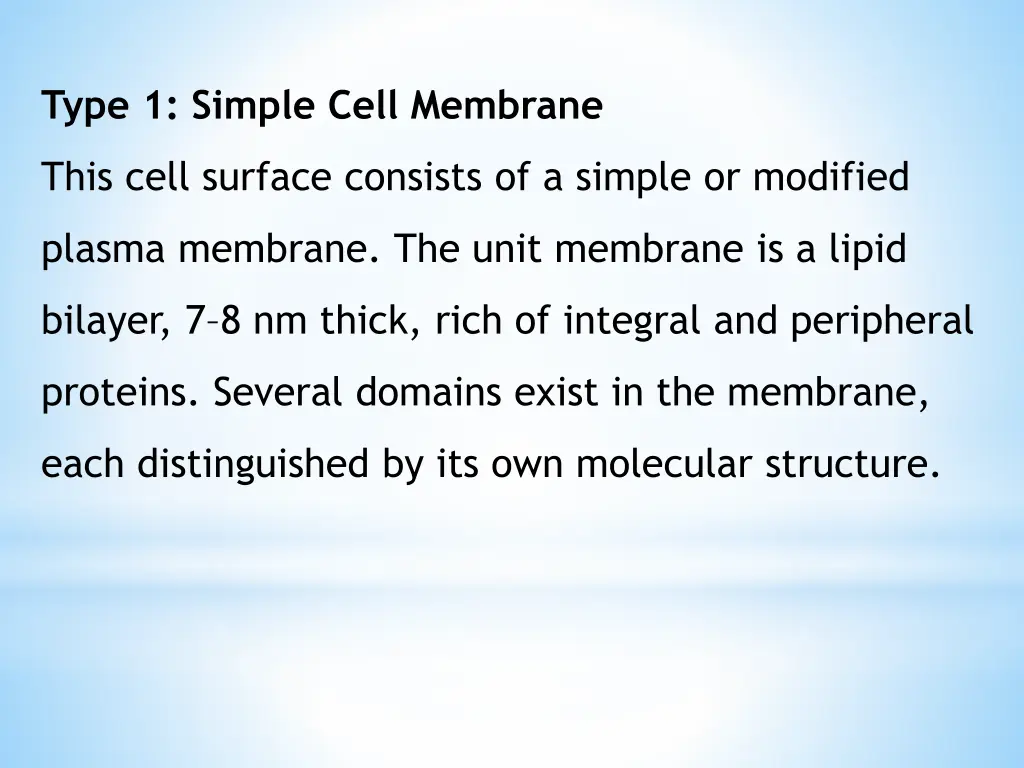 type 1 simple cell membrane