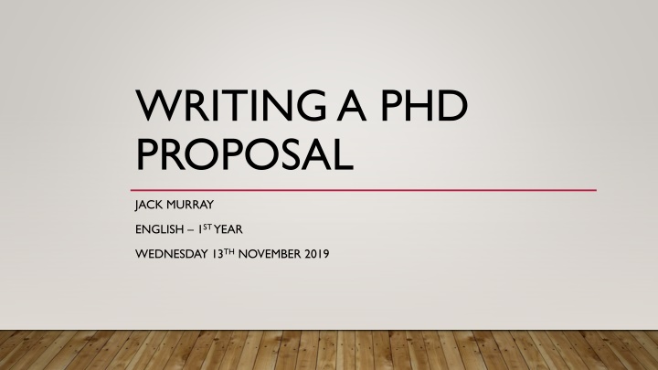 writing a phd proposal