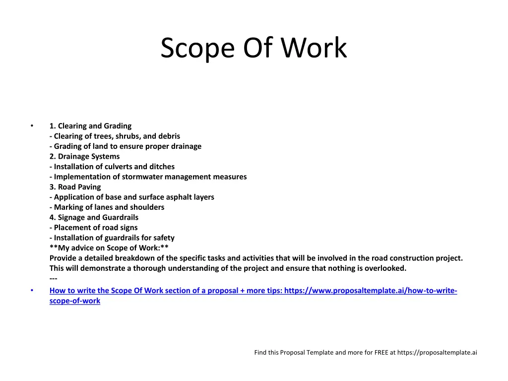 scope of work