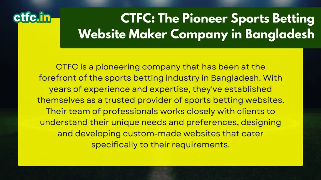 ctfc the pioneer sports betting website maker 1