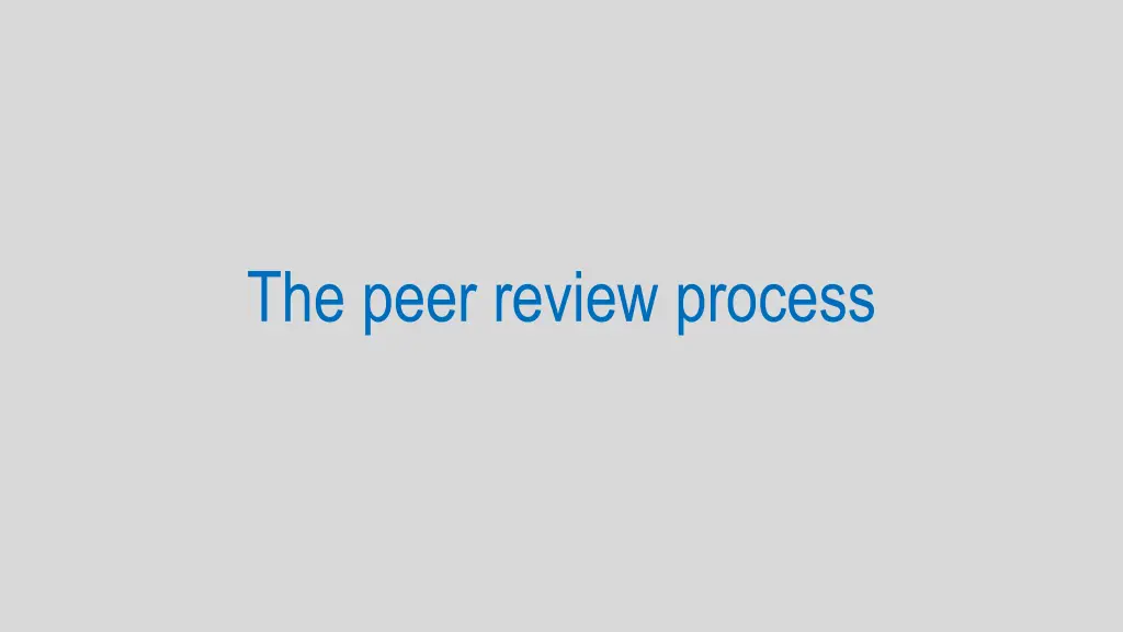 the peer review process