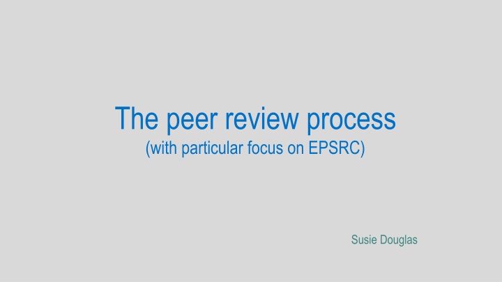 the peer review process with particular focus