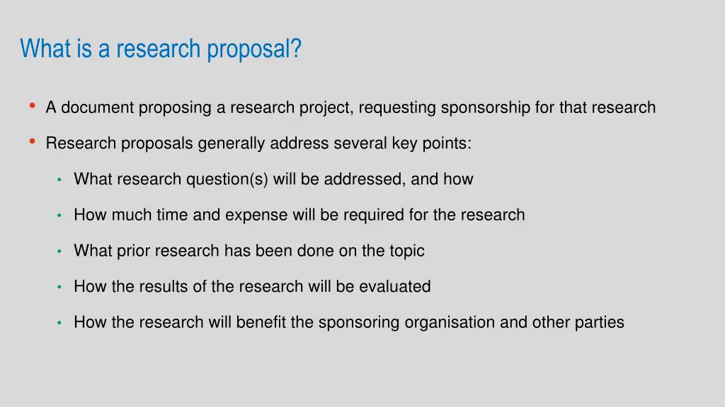 what is a research proposal