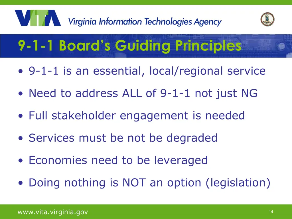 9 1 1 board s guiding principles