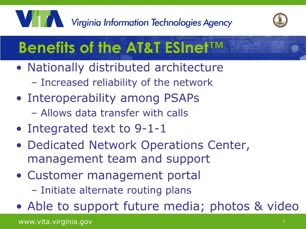 benefits of the at t esinet nationally