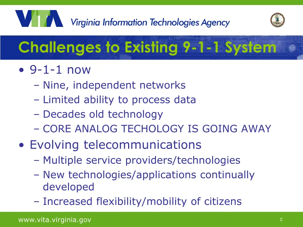 challenges to existing 9 1 1 system