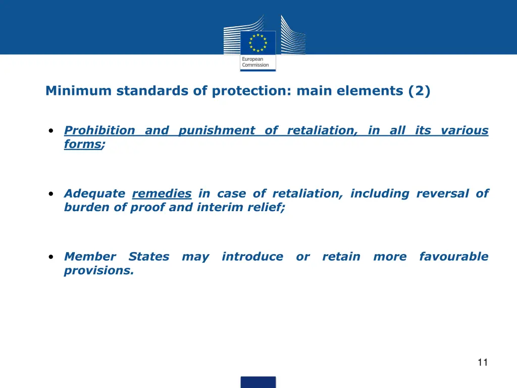 minimum standards of protection main elements 2