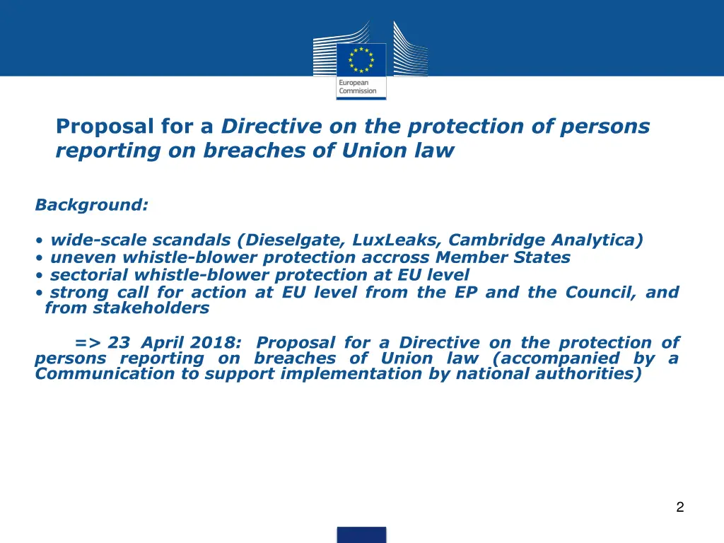 proposal for a directive on the protection