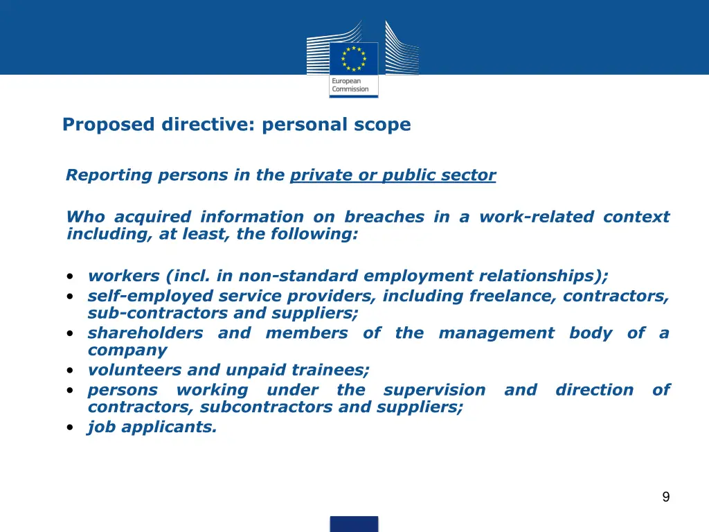 proposed directive personal scope