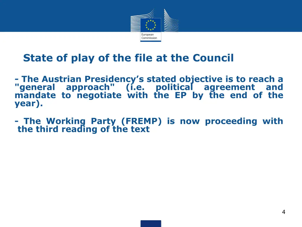 state of play of the file at the council