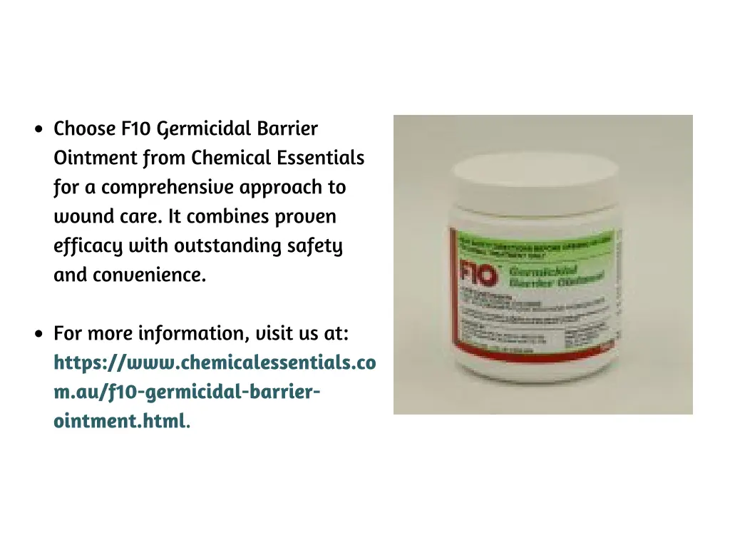 choose f10 germicidal barrier ointment from