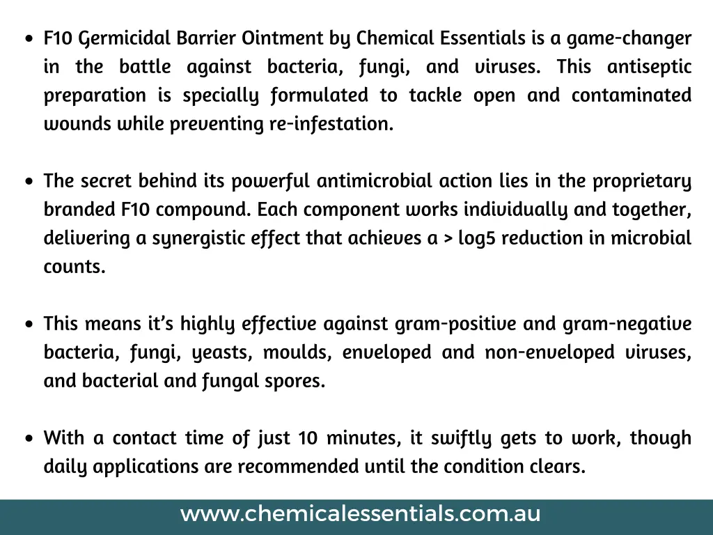 f10 germicidal barrier ointment by chemical