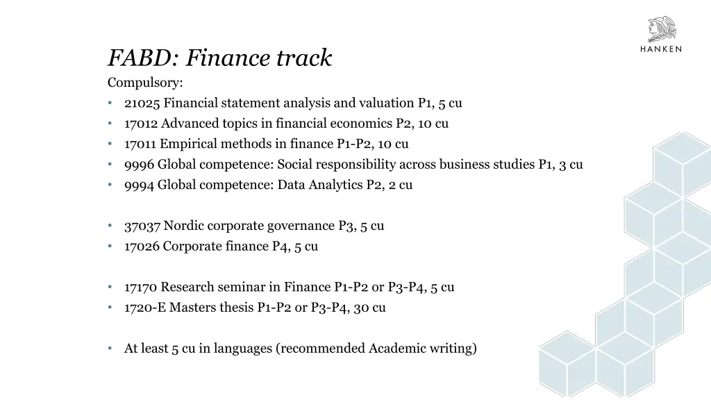 fabd finance track compulsory 21025 financial