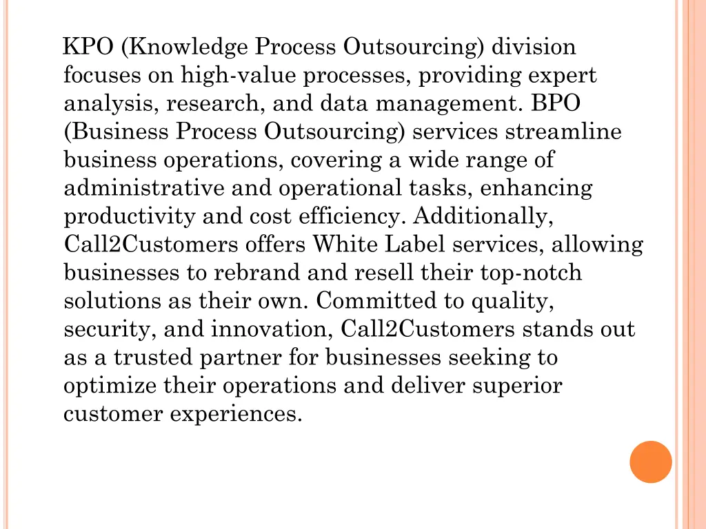 kpo knowledge process outsourcing division