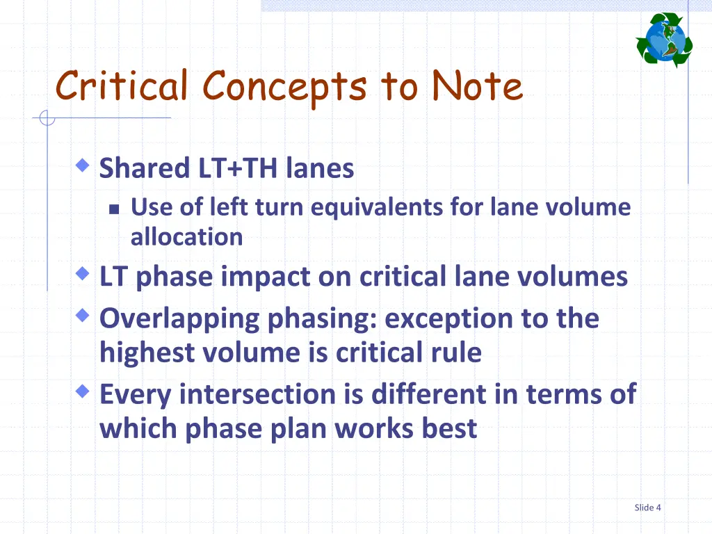 critical concepts to note