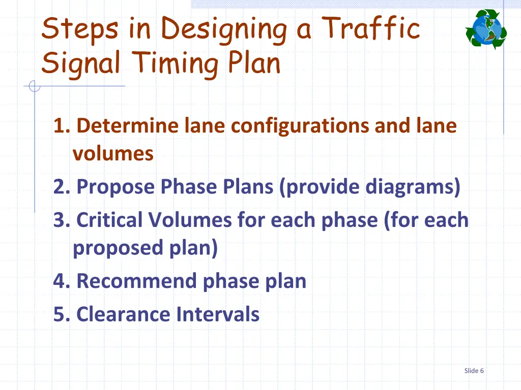 steps in designing a traffic signal timing plan 2