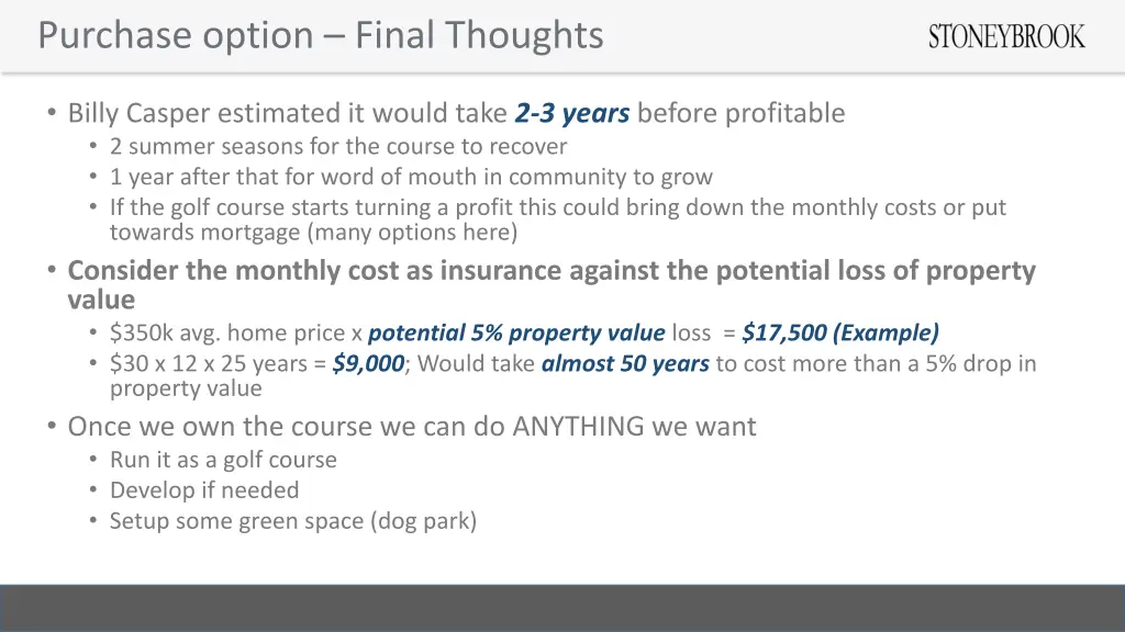 purchase option final thoughts