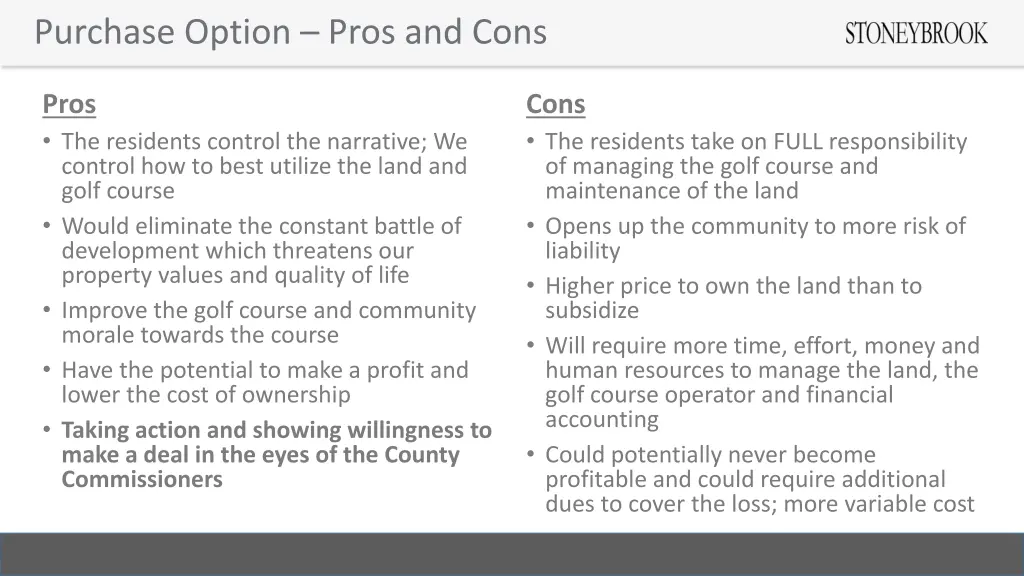 purchase option pros and cons