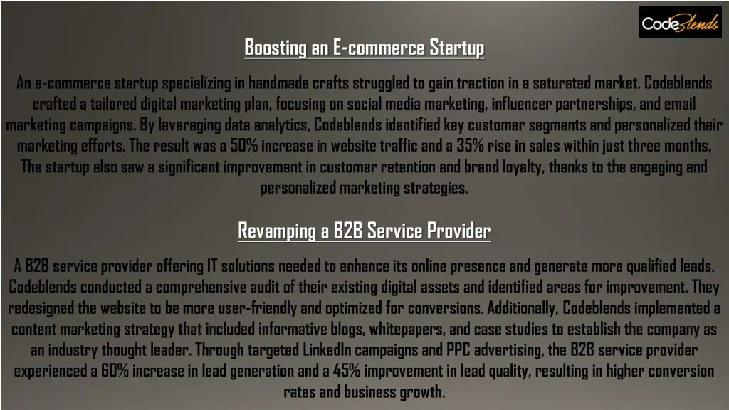 boosting an e commerce startup