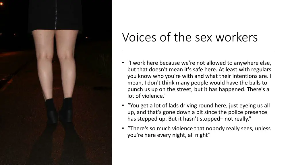 voices of the sex workers