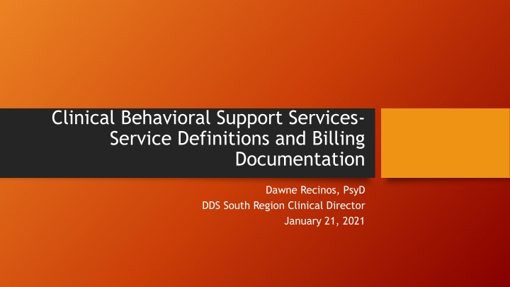 clinical behavioral support services service