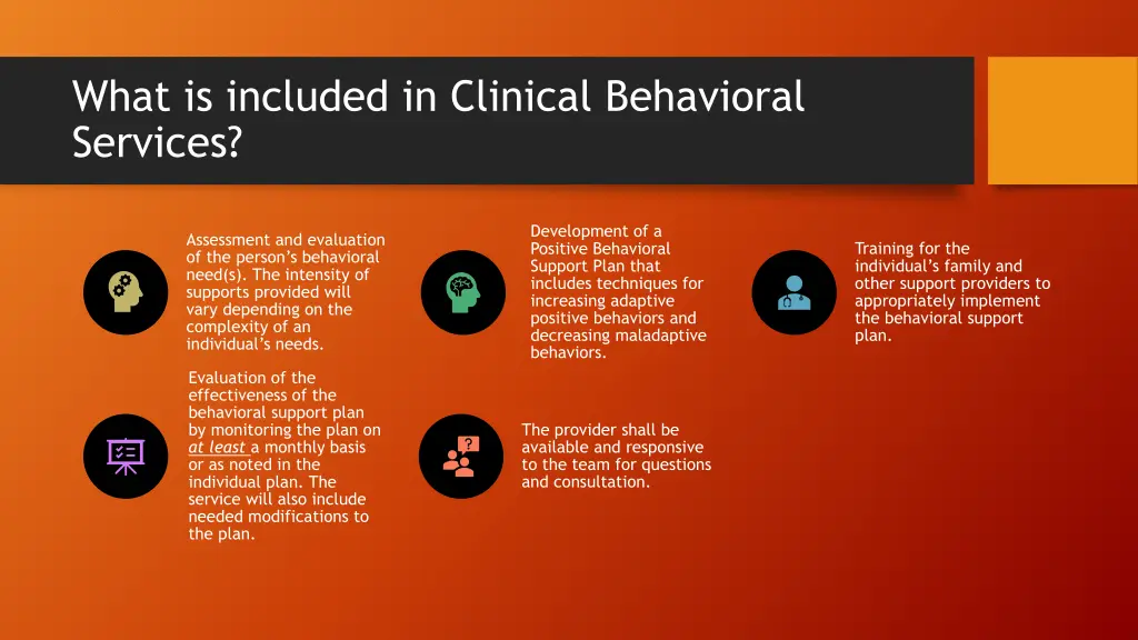 what is included in clinical behavioral services