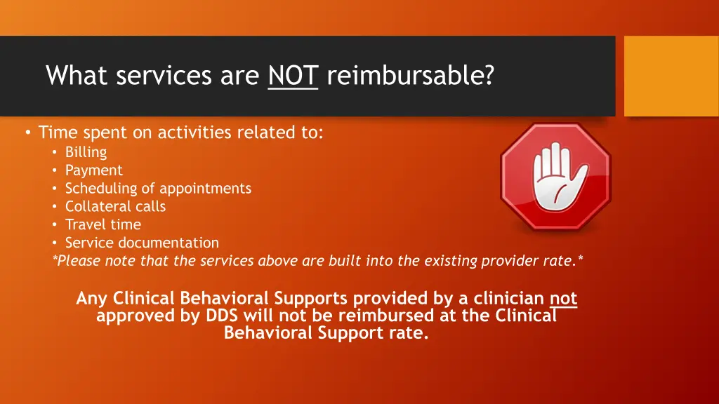 what services are not reimbursable