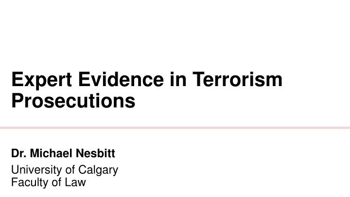 expert evidence in terrorism prosecutions