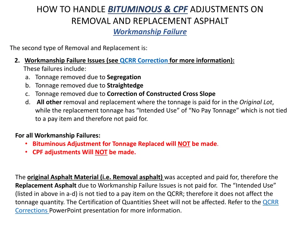 how to handle bituminous cpf adjustments 3