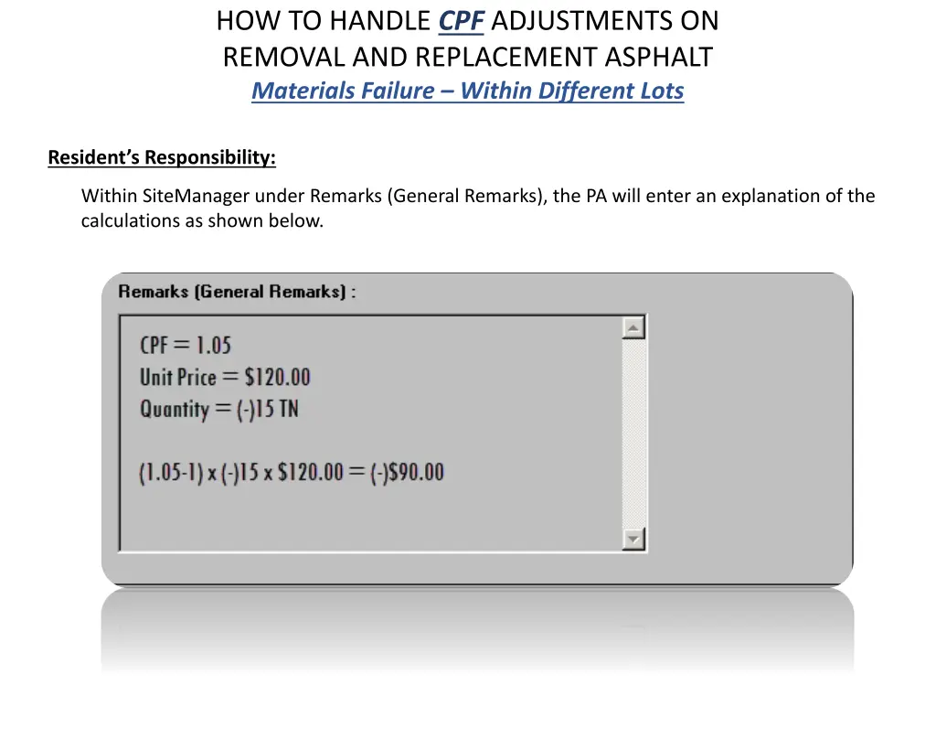 how to handle cpf adjustments on removal 1