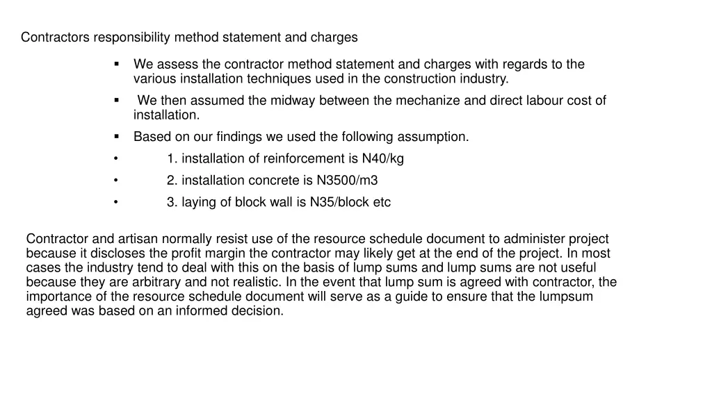 contractors responsibility method statement