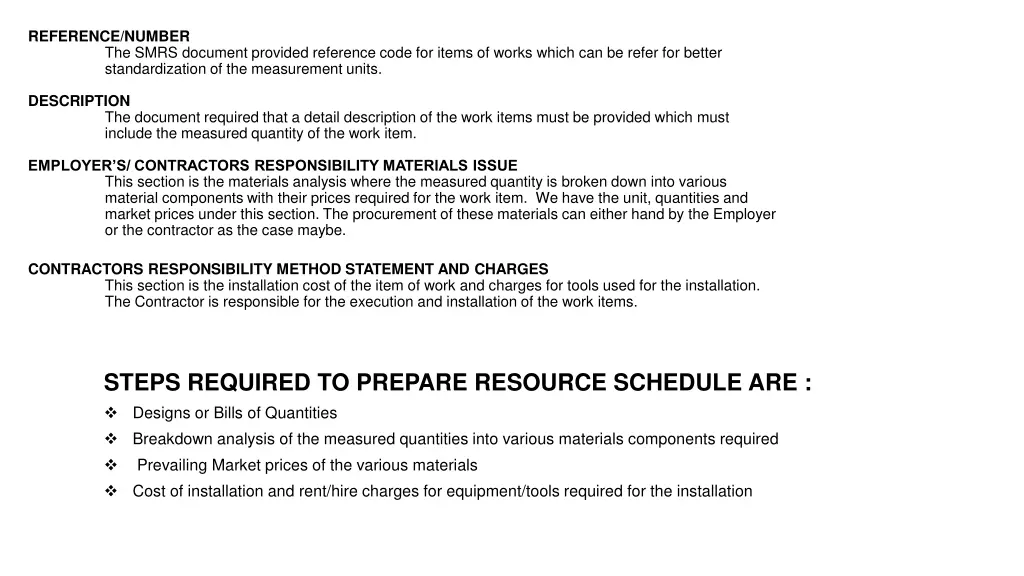 reference number the smrs document provided