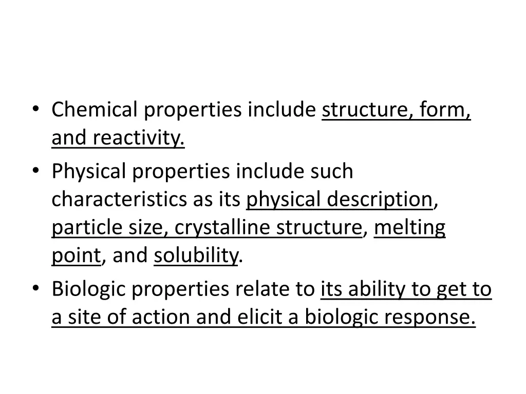 chemical properties include structure form