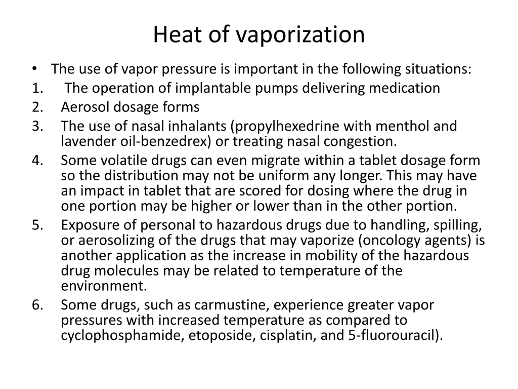 heat of vaporization