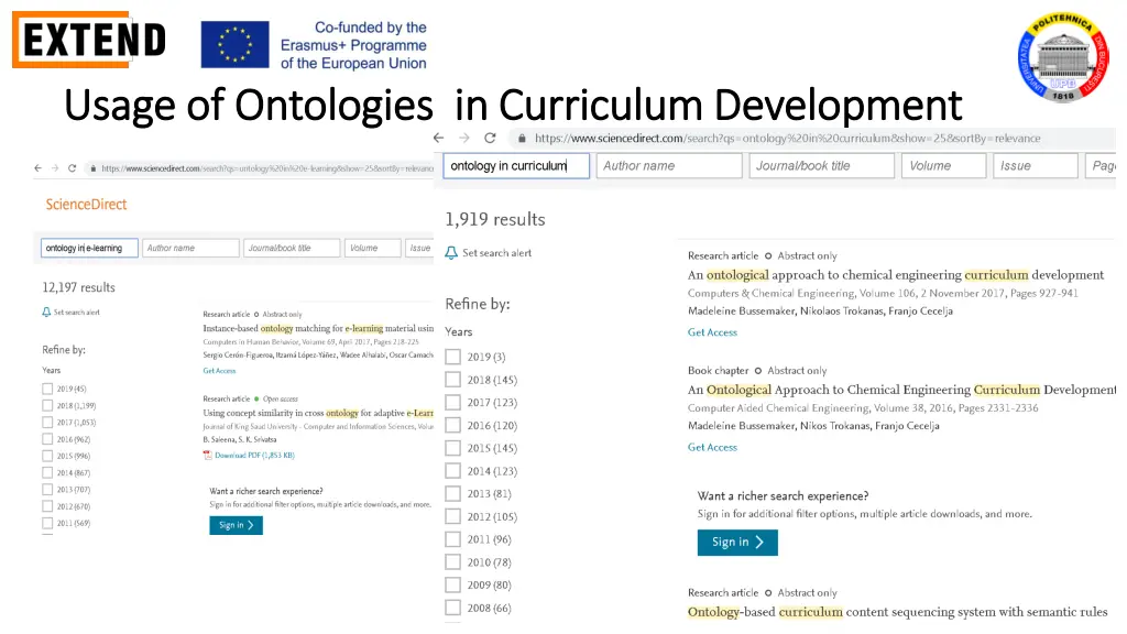 usage of ontologies in curriculum development