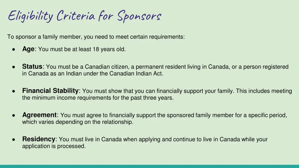 eligibility criteria for sponsors