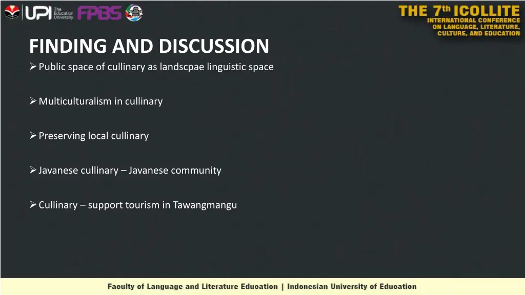 finding and discussion public space of cullinary