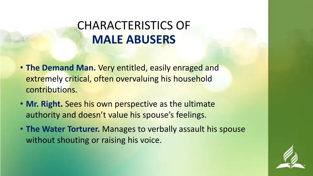 characteristics of male abusers