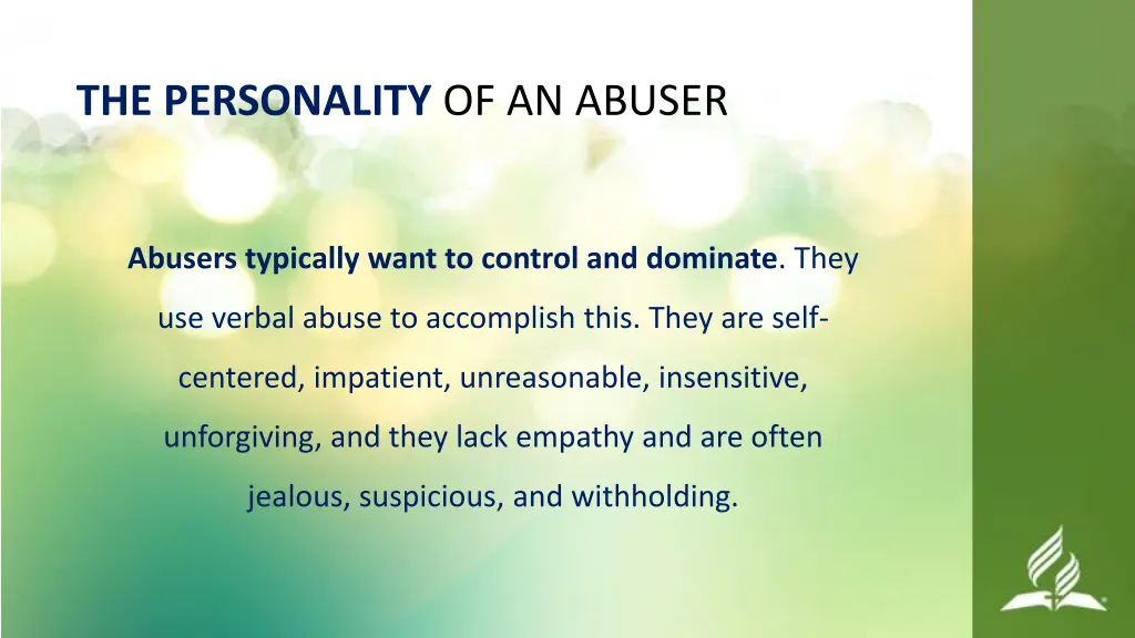 the personality of an abuser