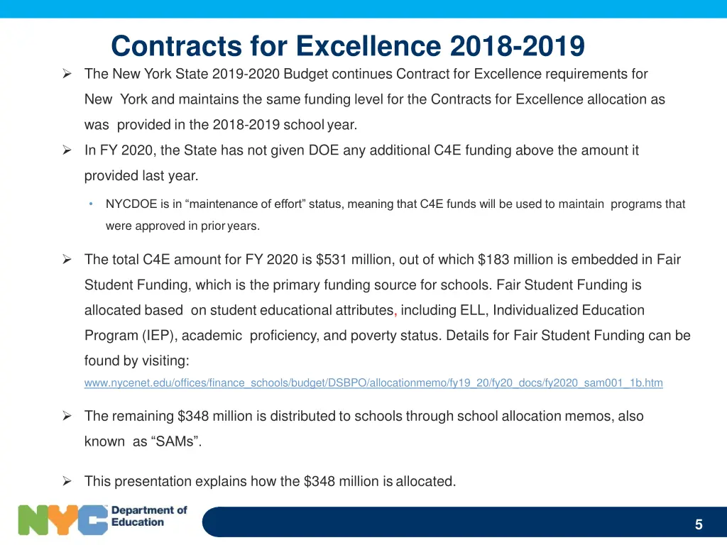 contracts for excellence 2018 2019