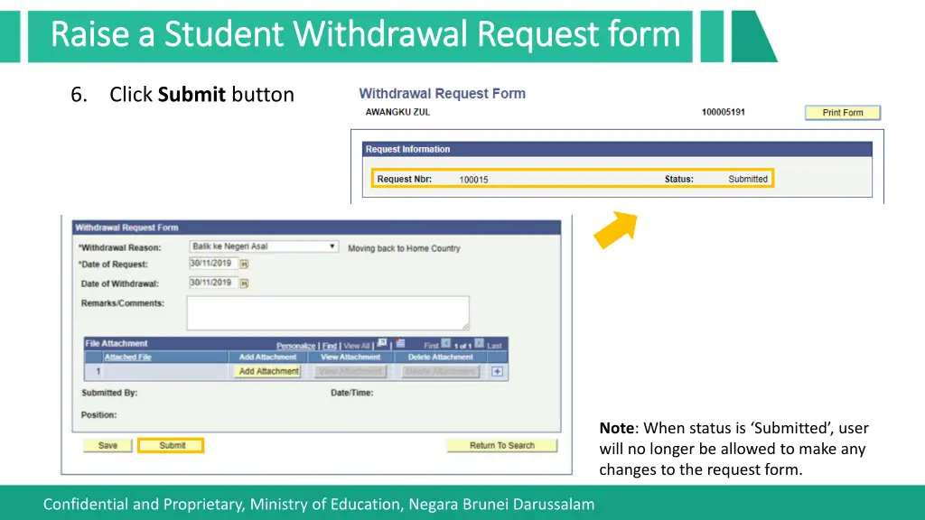 raise a student withdrawal request form raise 2